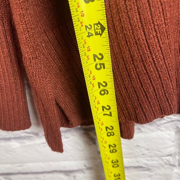 J5014 Ava & Viv long sleeve collared V-neck burnt red sweater size 2X - Picture 6 of 8
